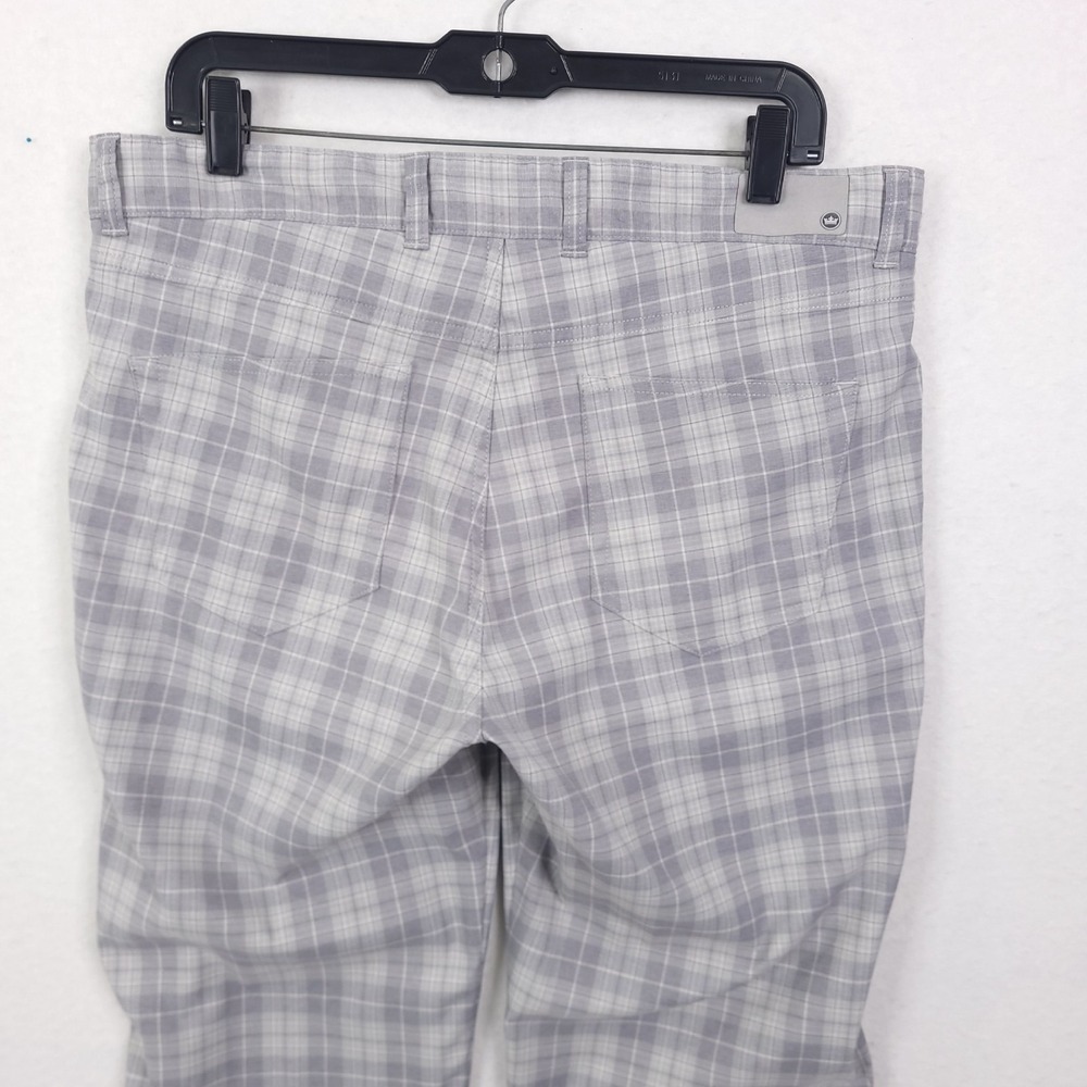 Peter Millar EB66 Pants Mens 35x32 Gray Plaid Golf Performance 5 Pocket Stretch - Picture 13 of 14